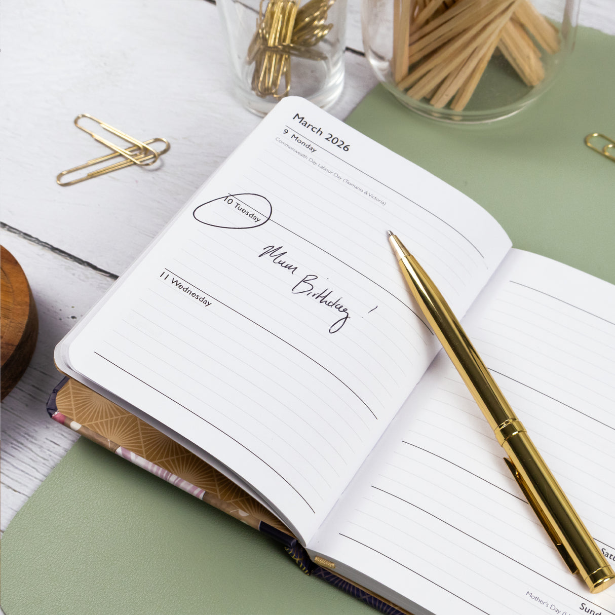 Art Deco 2026 A6 Diary – Weekly View – Claire Coxon Design