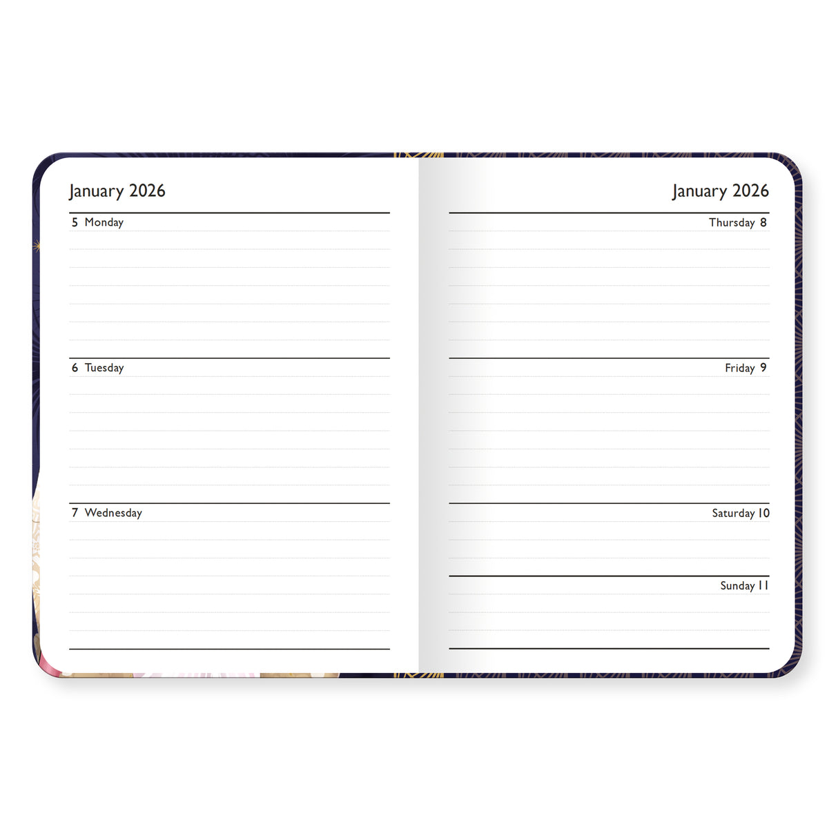 Art Deco 2026 A6 Diary – Weekly View – Claire Coxon Design