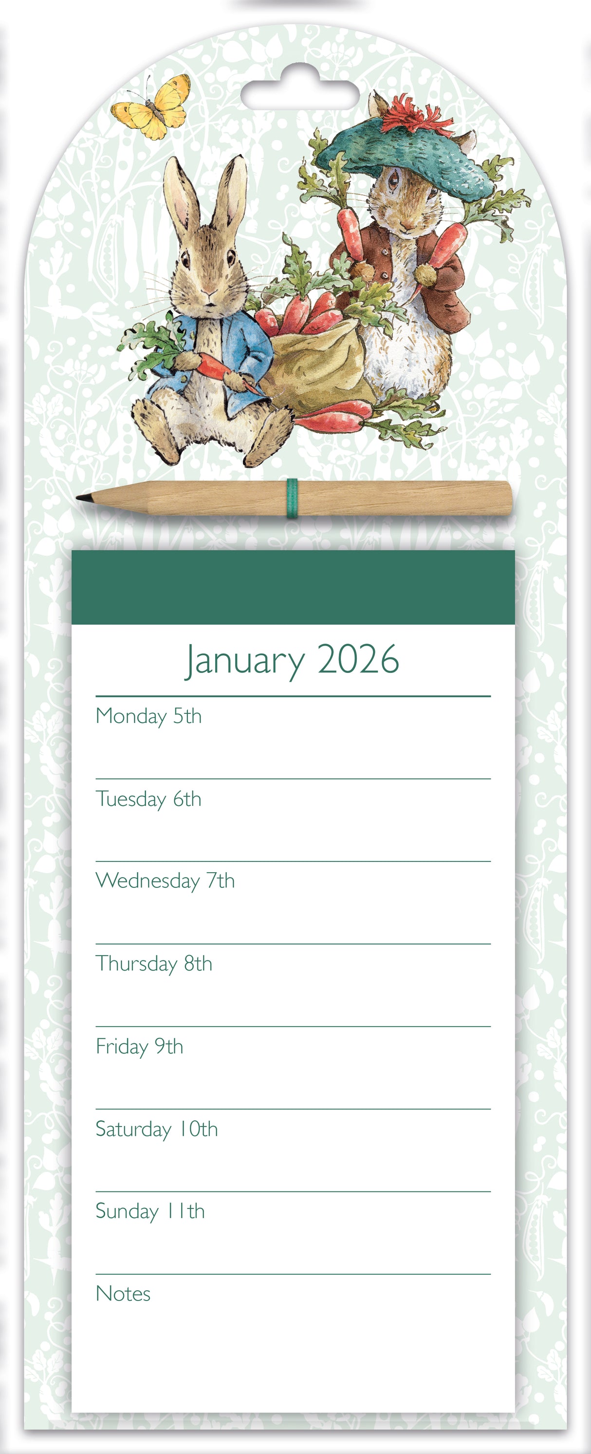 Peter Rabbit 2026 Magnetic Weekly Calendar