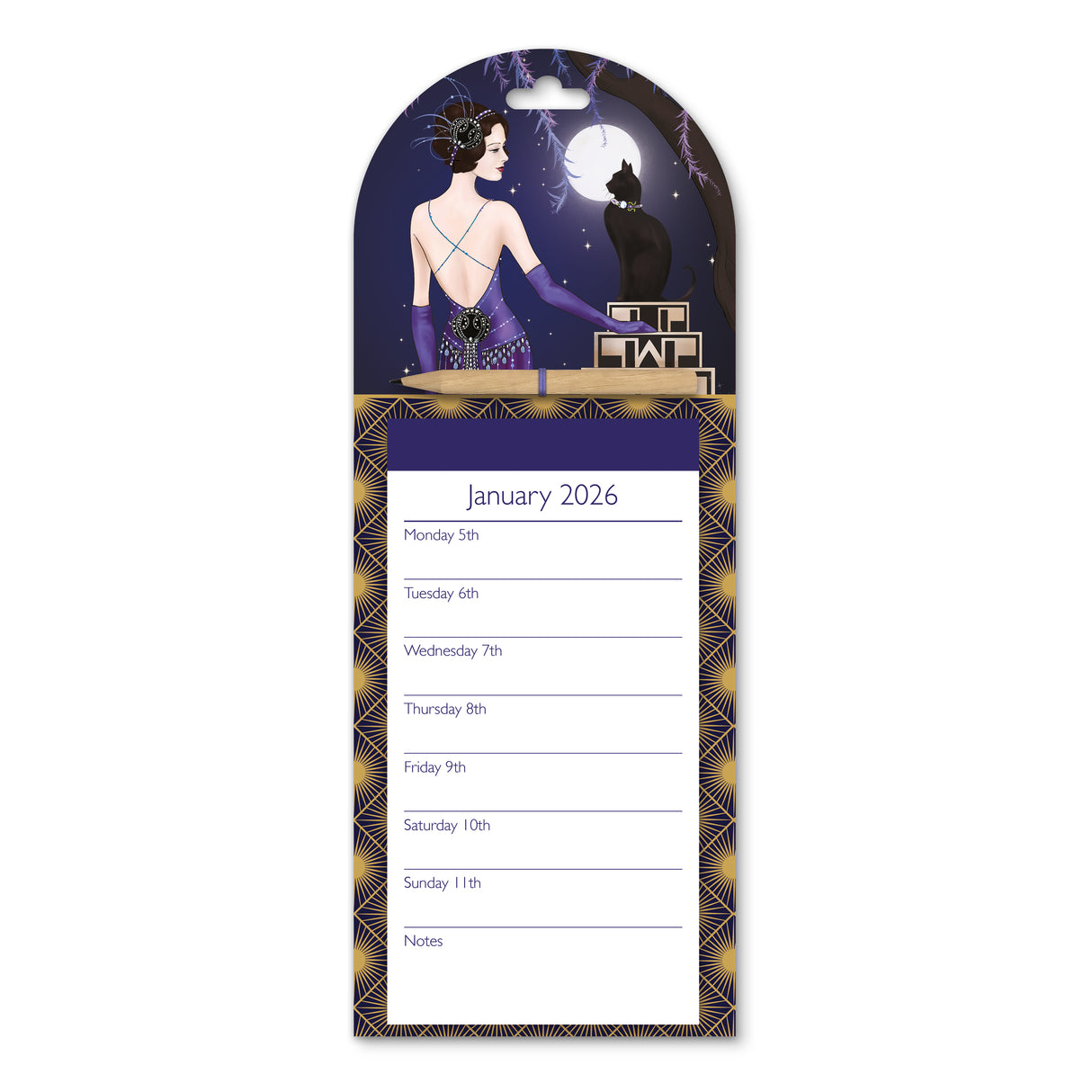 Claire Coxon Art Deco 2026 Magnetic Weekly Calendar
