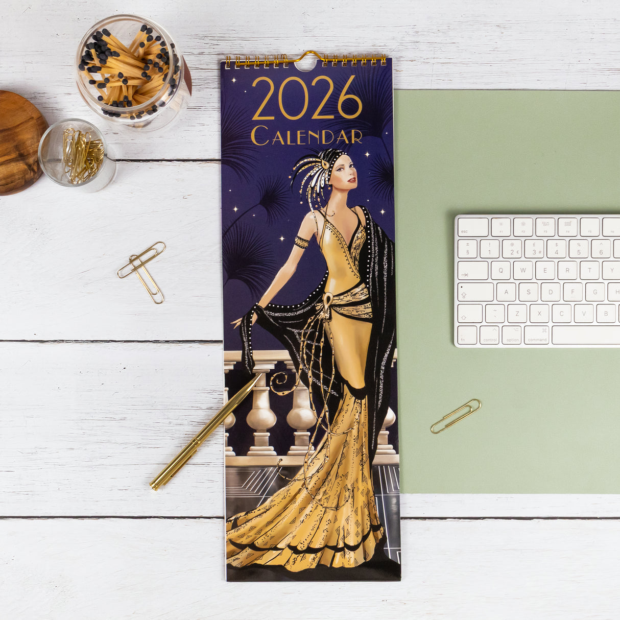 Claire Coxon Art Deco 2026 Slim Wall Calendar