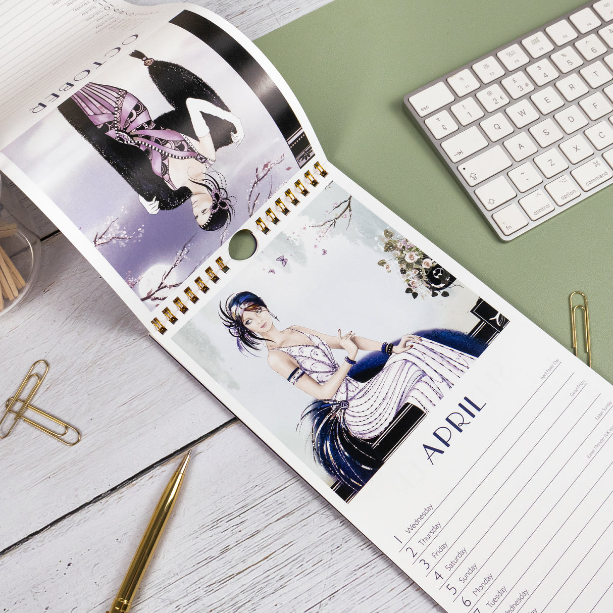 Claire Coxon Art Deco 2026 Slim Wall Calendar