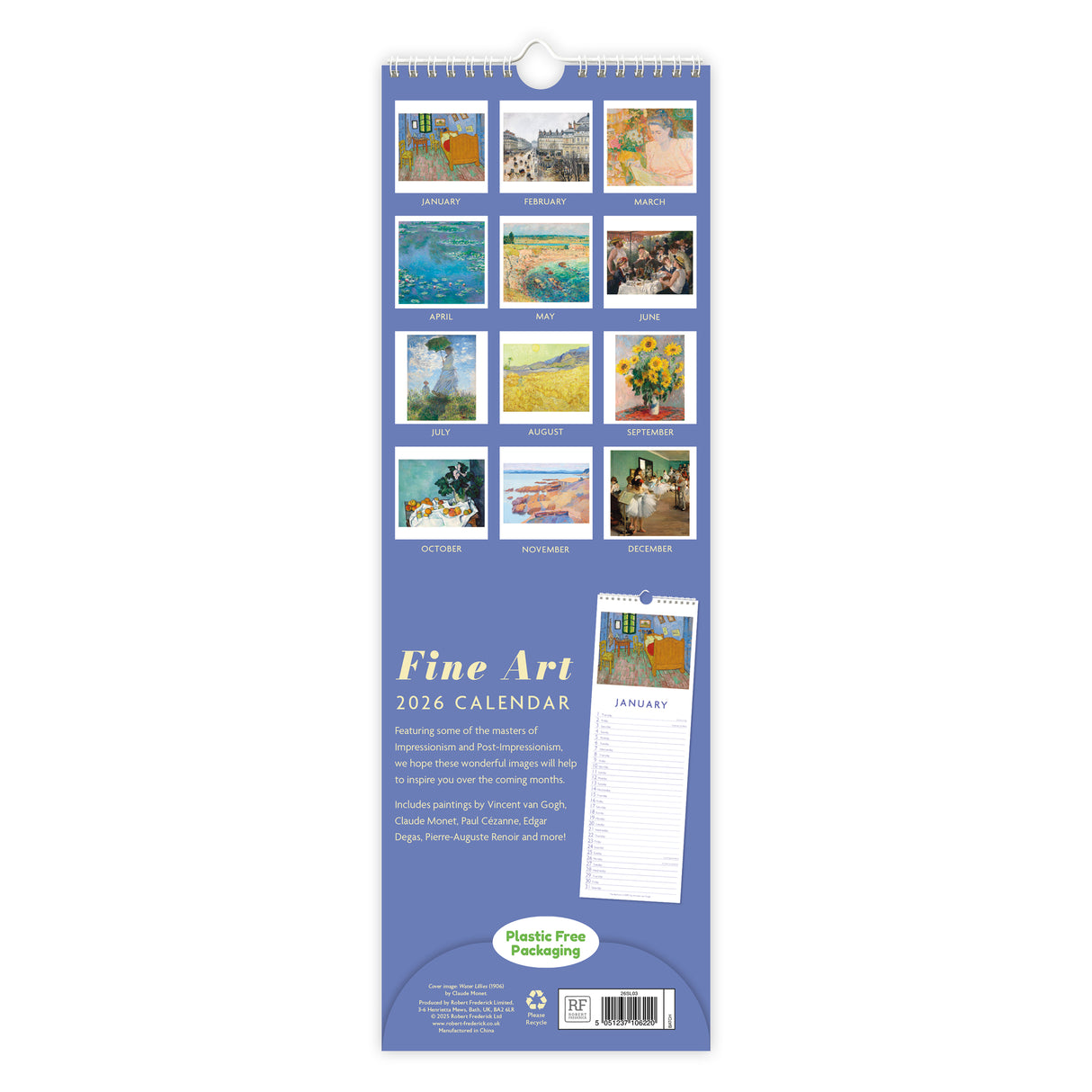 Fine Art 2026 Slim Wall Calendar
