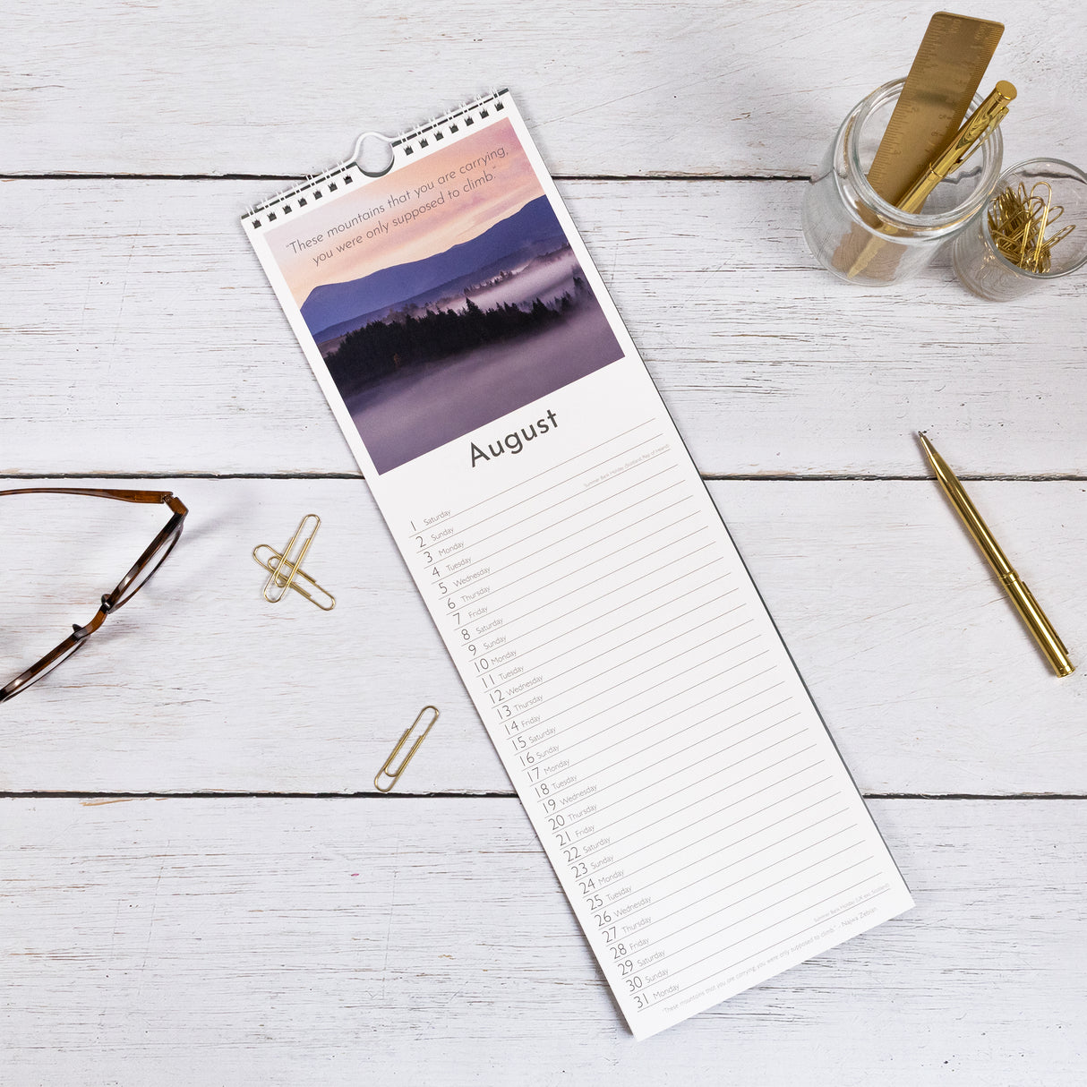 Mindful Inspiration 2026 Slim Wall Calendar