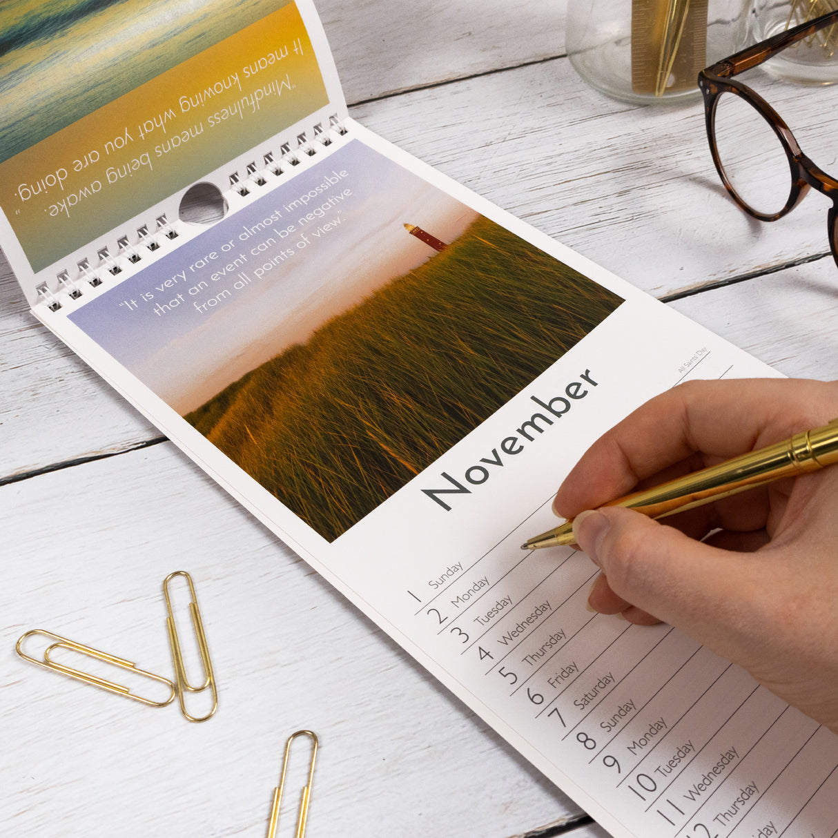 Mindful Inspiration 2026 Slim Wall Calendar