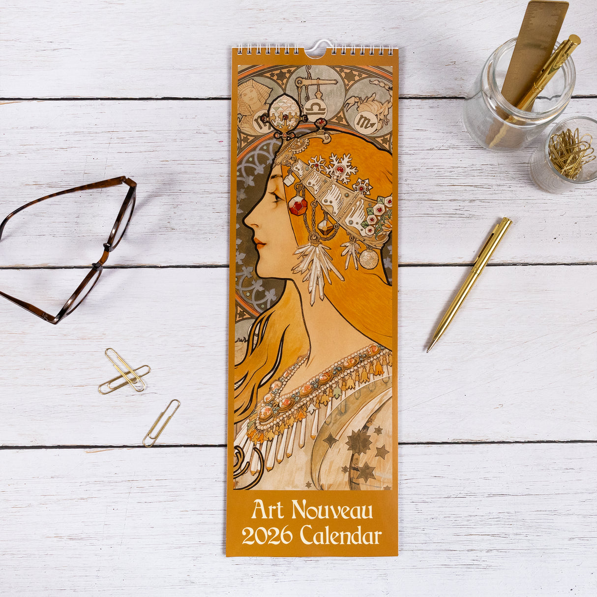 Art Nouveau Slim 2026 Wall Calendar