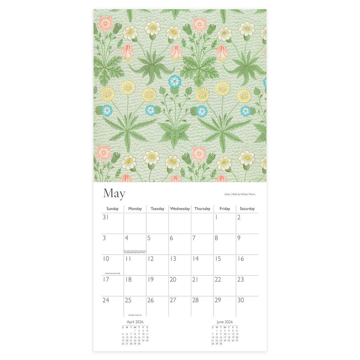 William Morris 2026 Wall Calendar