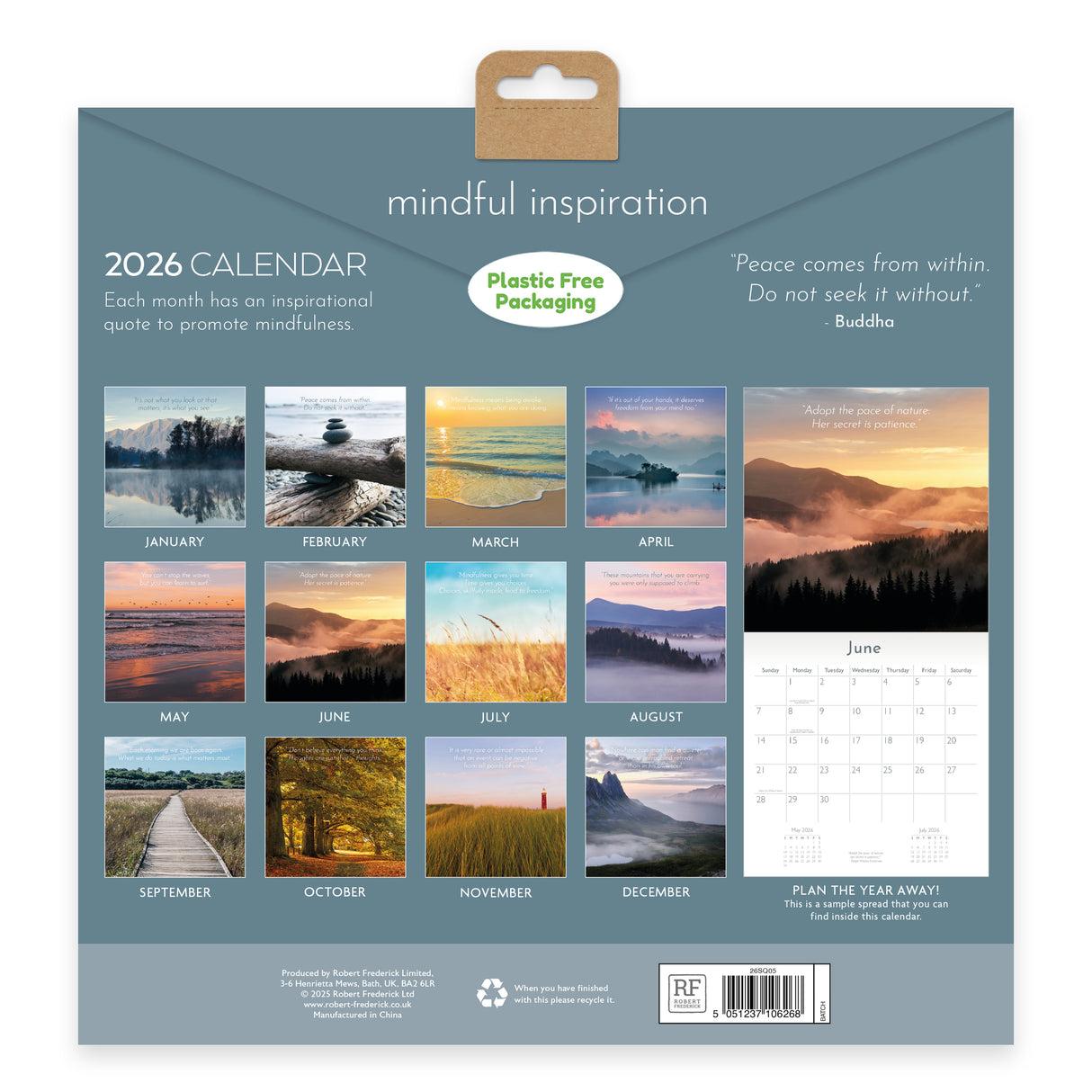 Mindful Inspiration 2026 Wall Calendar