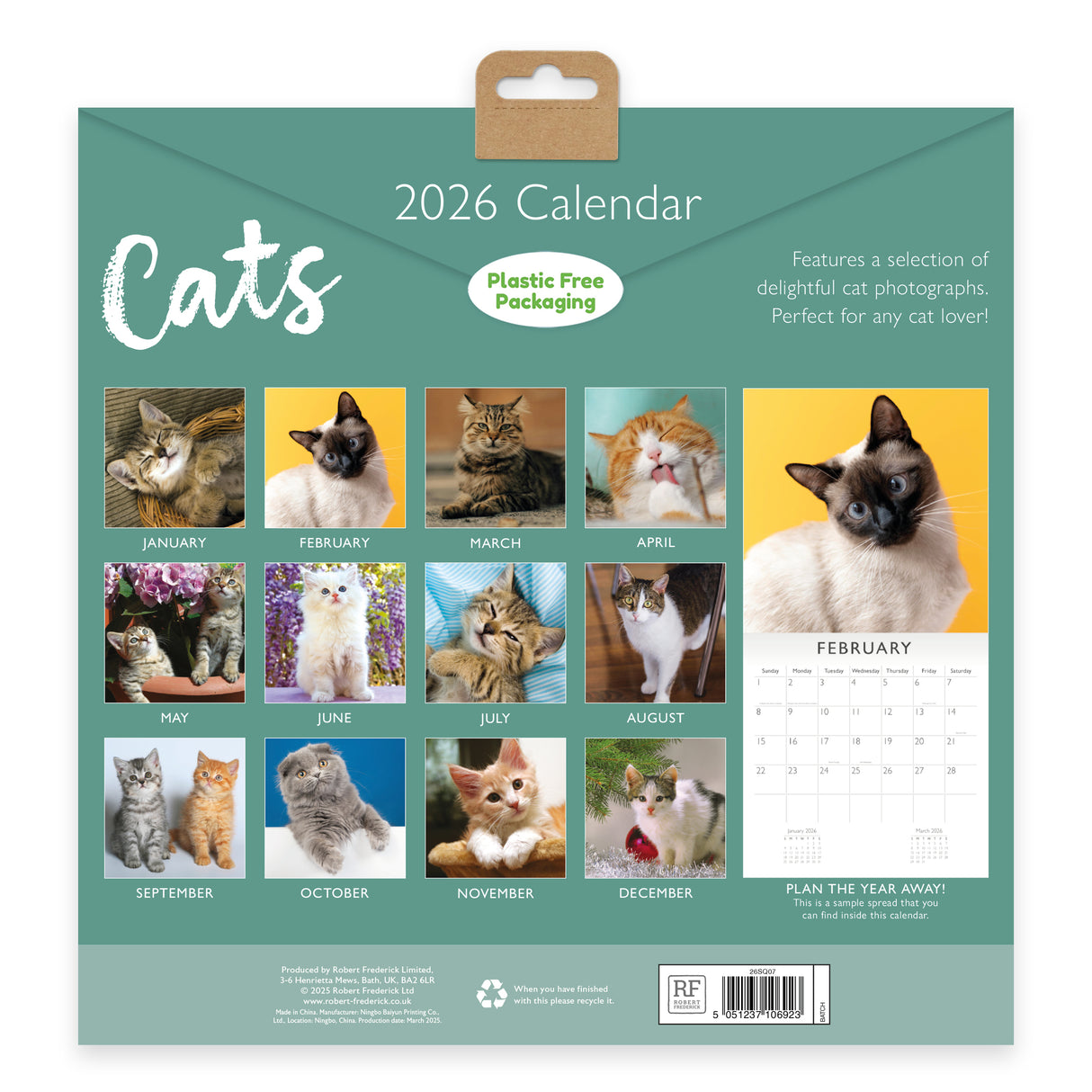Cats 2026 Wall Calendar