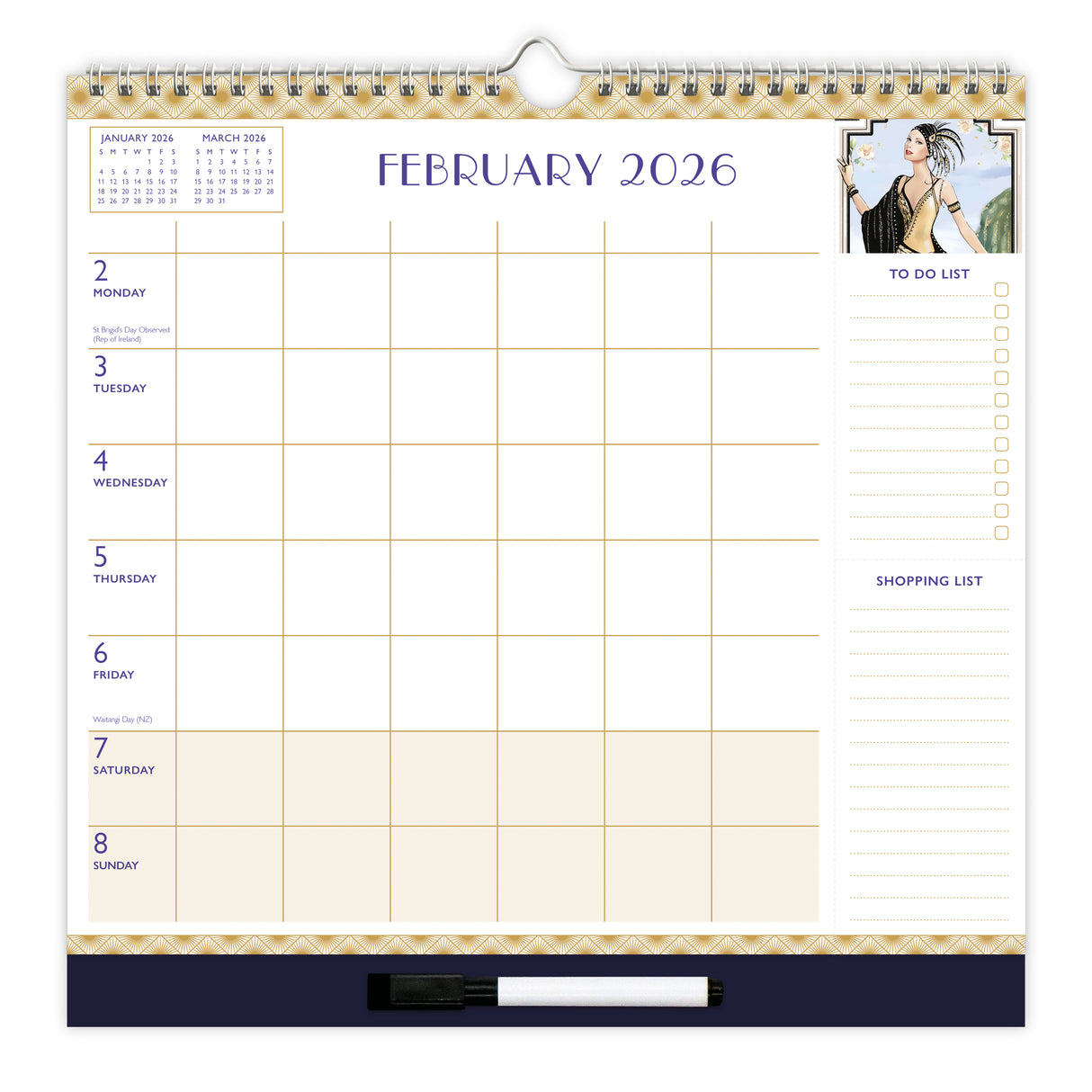 Claire Coxon 2026 Family Calendar – 5 Column Planner