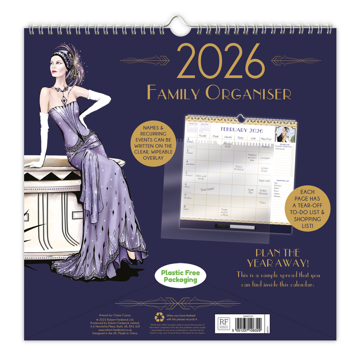 Claire Coxon 2026 Family Calendar – 5 Column Planner