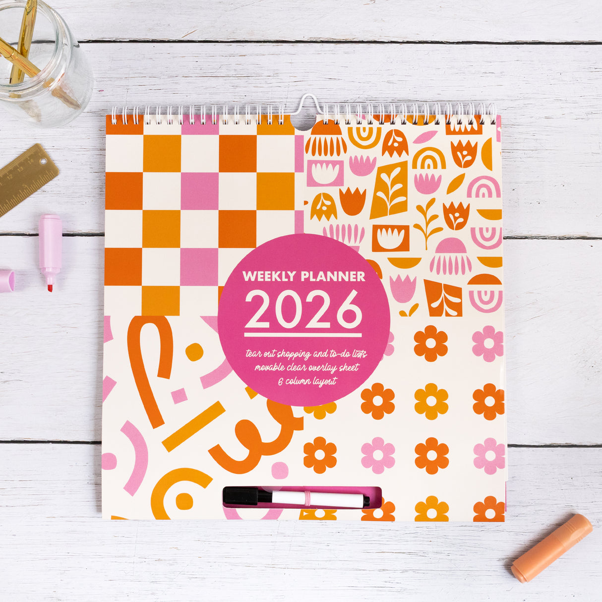 2026 Family Calendar – Colourful 5-Column Planner