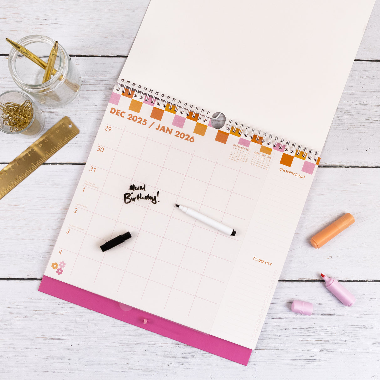 2026 Family Calendar – Colourful 5-Column Planner