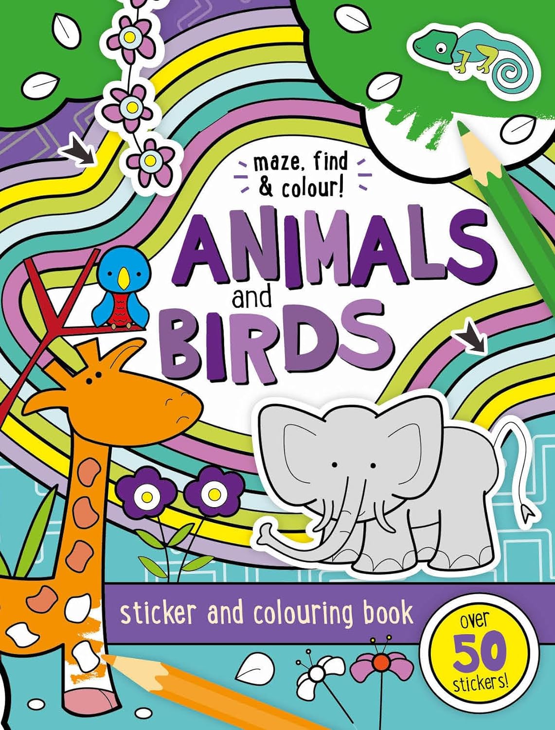 Maze, Find and Colour Activity Book – Animals and Birds