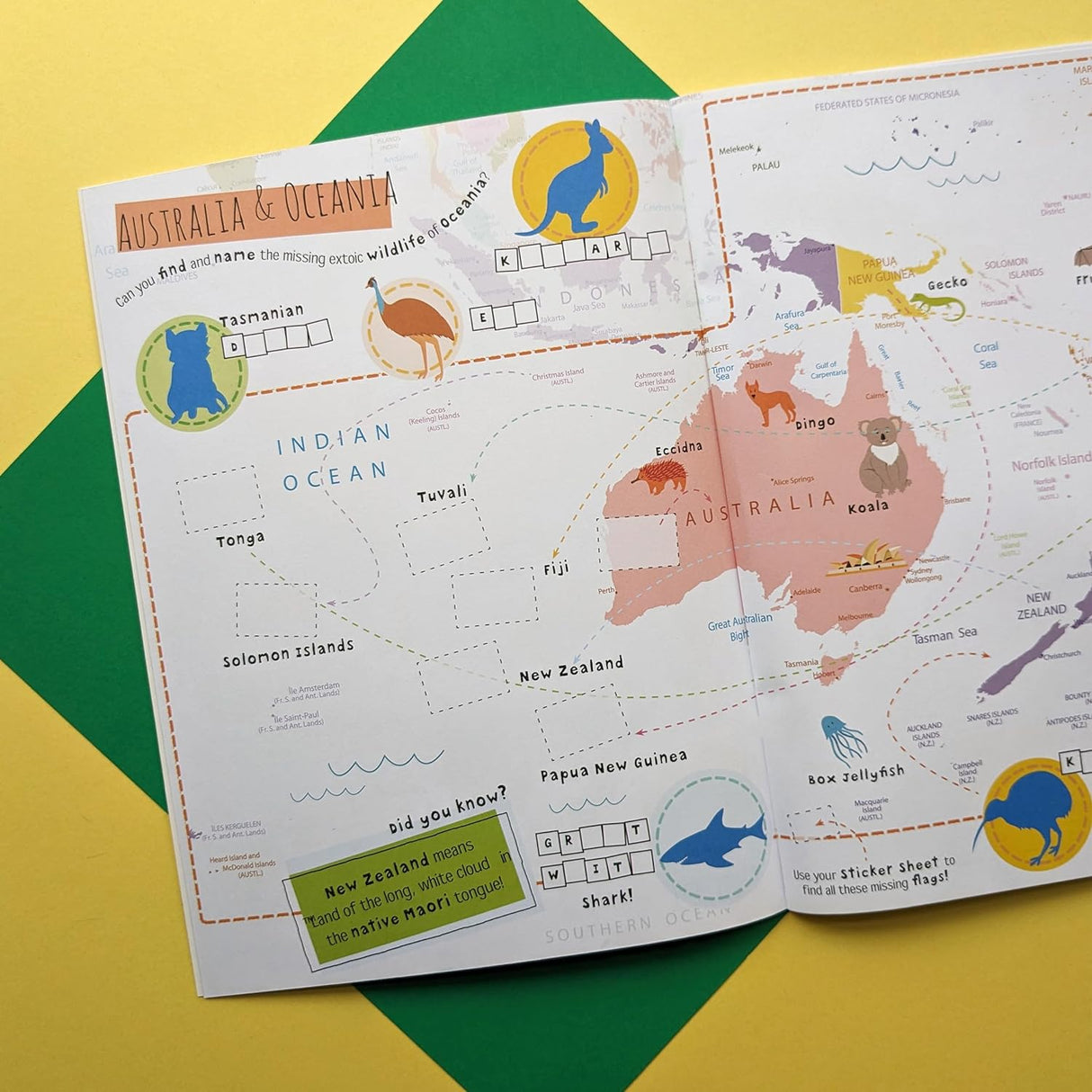 Discover The World Atlas Sticker Book - Find, Stick and Learn
