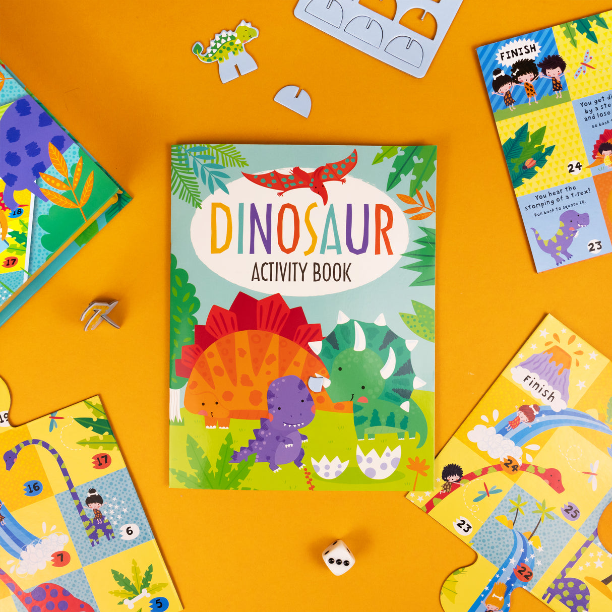 Dinosaur Board Game Set - Includes 2 Games and Activity Book