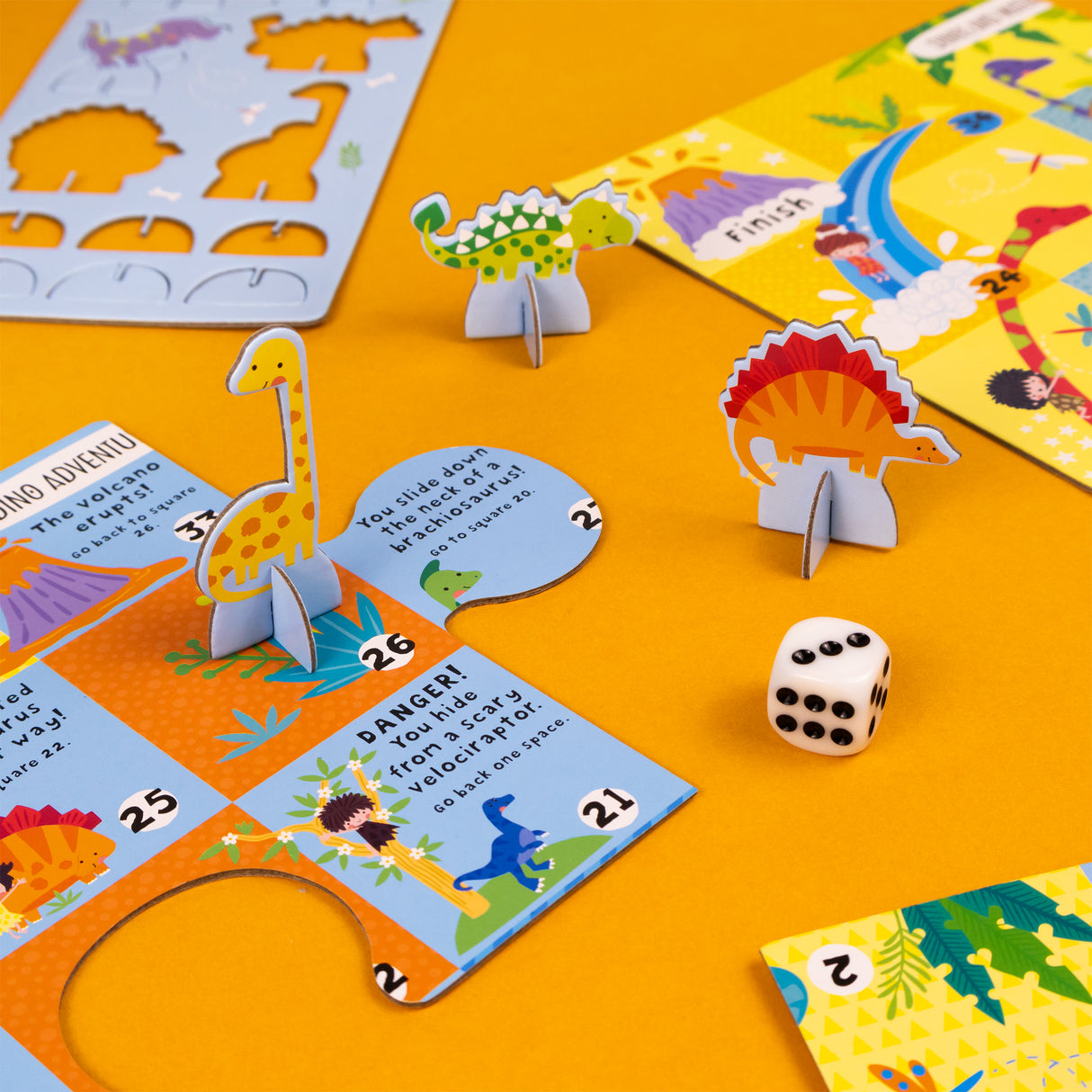 Dinosaur Board Game Set - Includes 2 Games and Activity Book