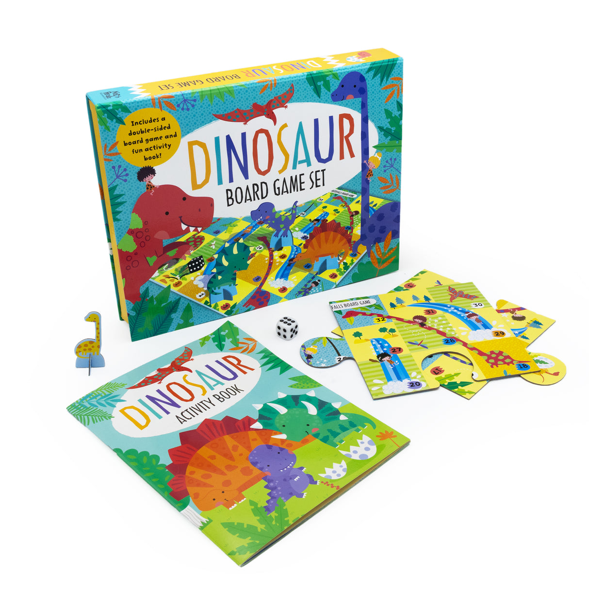 Dinosaur Board Game Set - Includes 2 Games and Activity Book