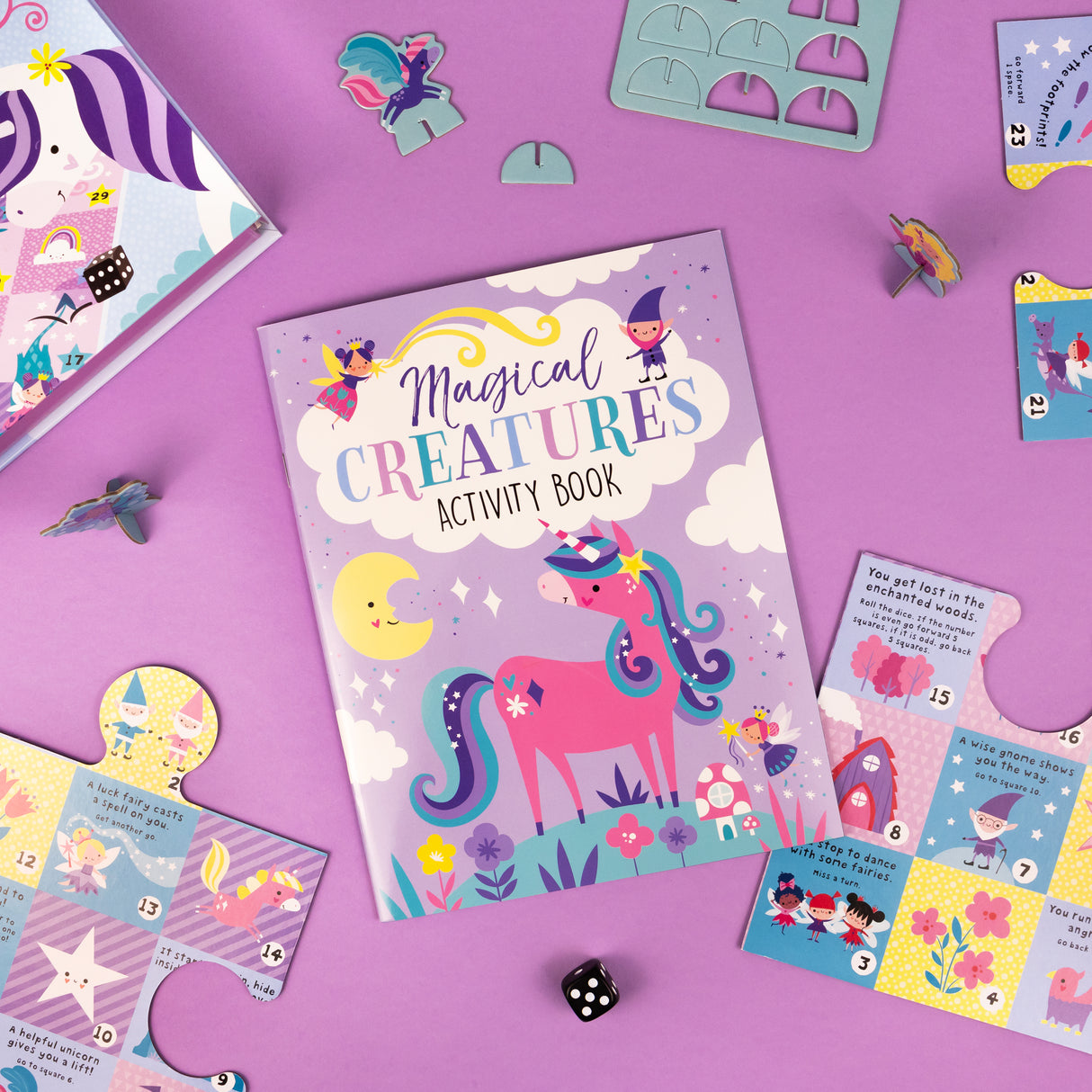 Magical Creatures Board Game Set - Includes 2 Games and Activity Book