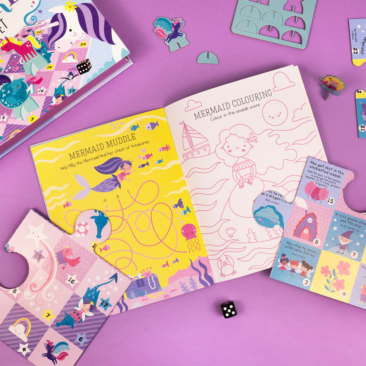 Magical Creatures Board Game Set - Includes 2 Games and Activity Book