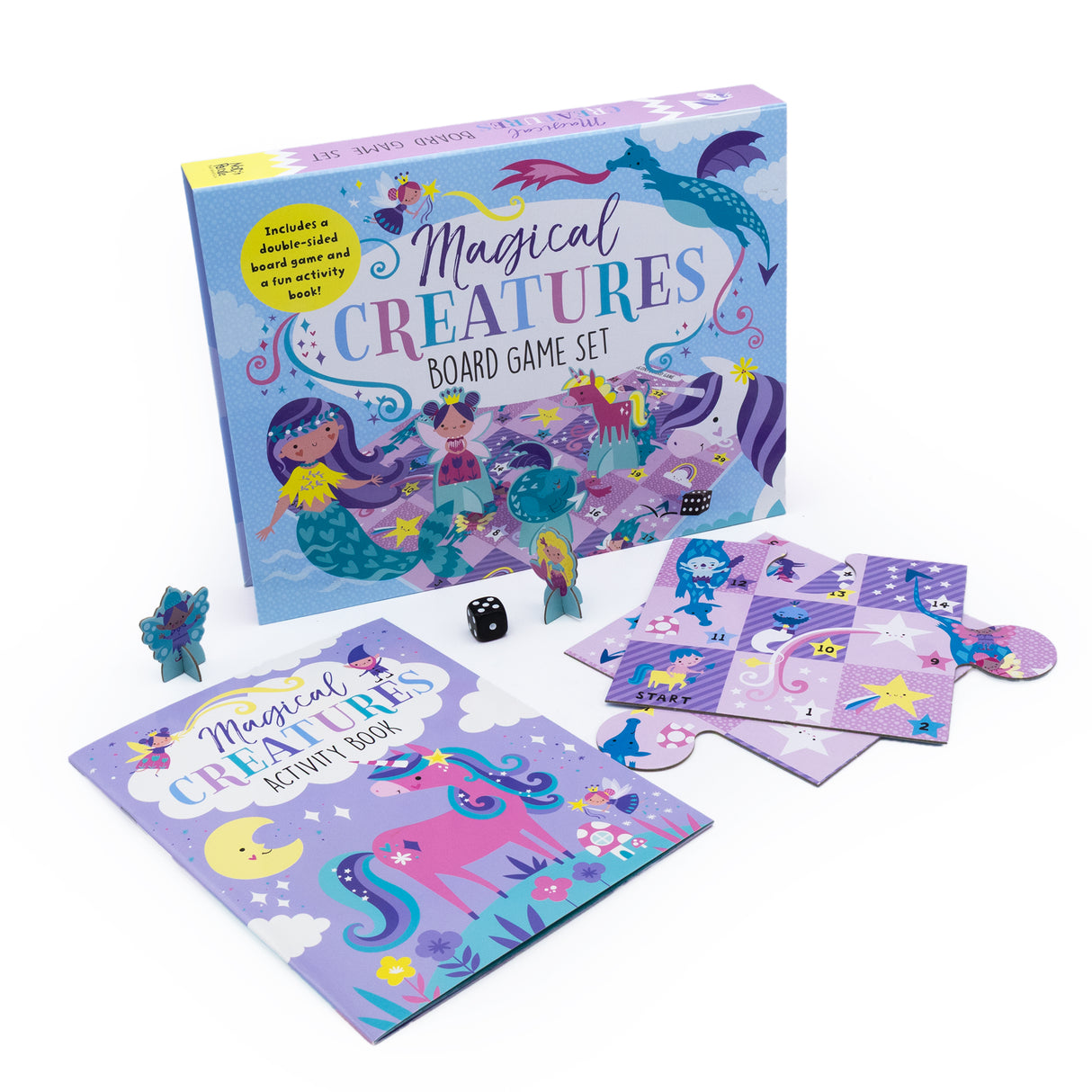Magical Creatures Board Game Set - Includes 2 Games and Activity Book