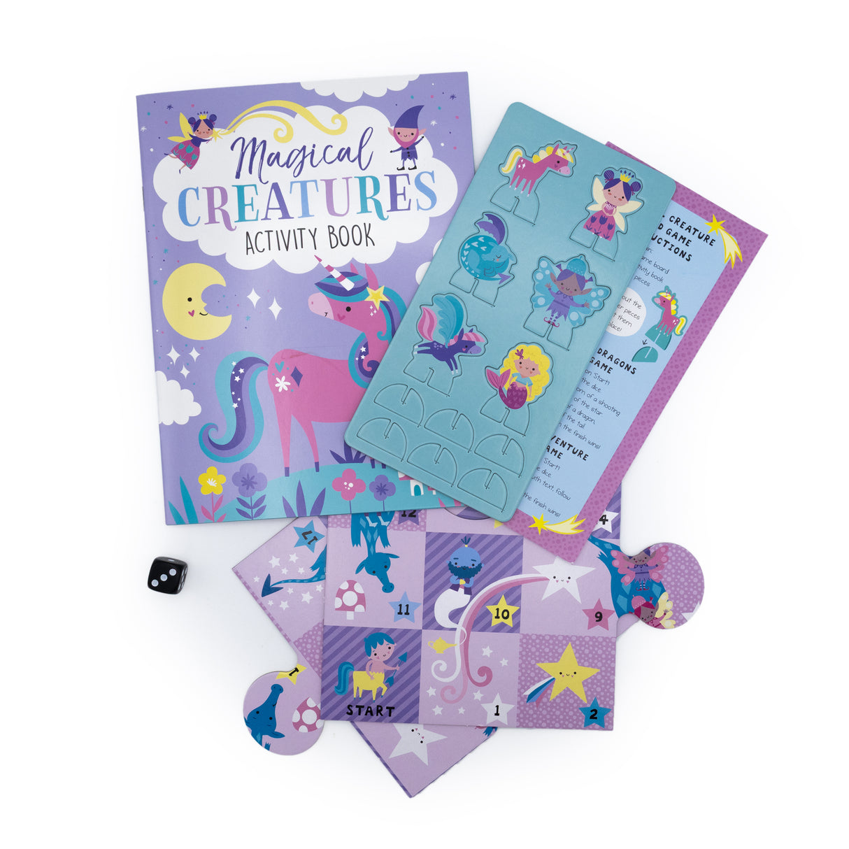 Magical Creatures Board Game Set - Includes 2 Games and Activity Book