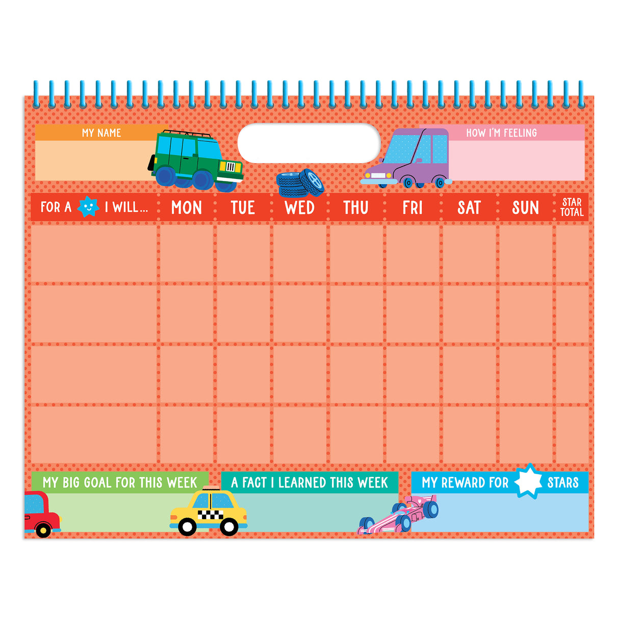 Children's Sticker Reward Chart - Vehicles