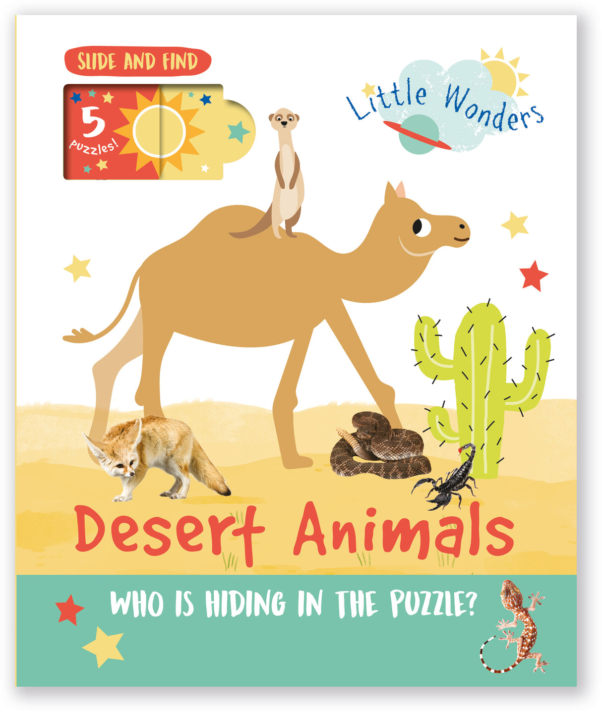Desert Animals: Who is Hiding in the Puzzle? - Children’s Puzzle Slider Book