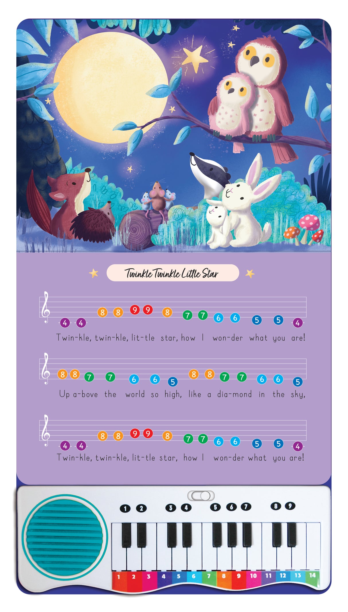 Bedtime Lullaby - Colour-Coded Piano Book