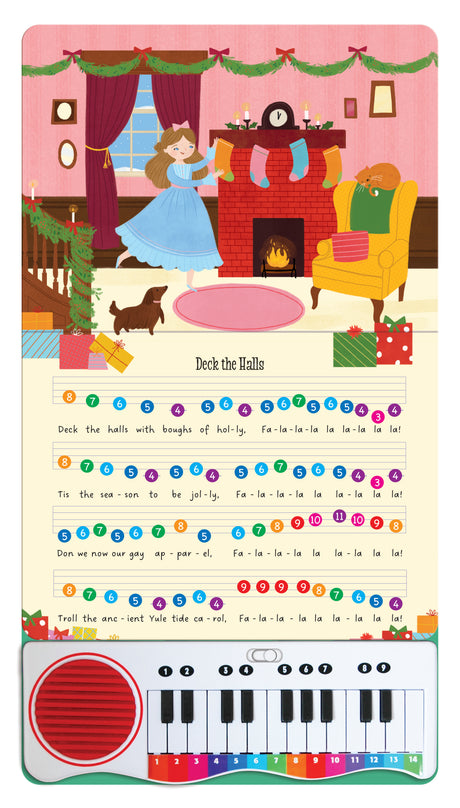 Play Along Christmas Piano Book - Colour-Coded Keyboard with Festive Songs for Children