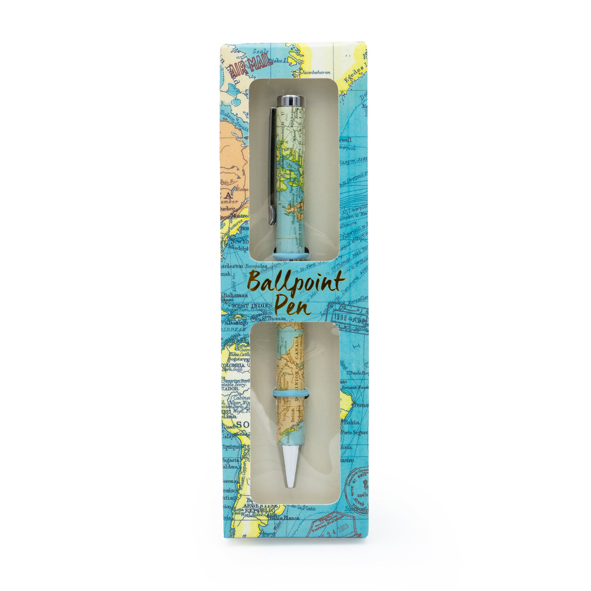 Vintage Map Ballpoint Pen in Gift Box