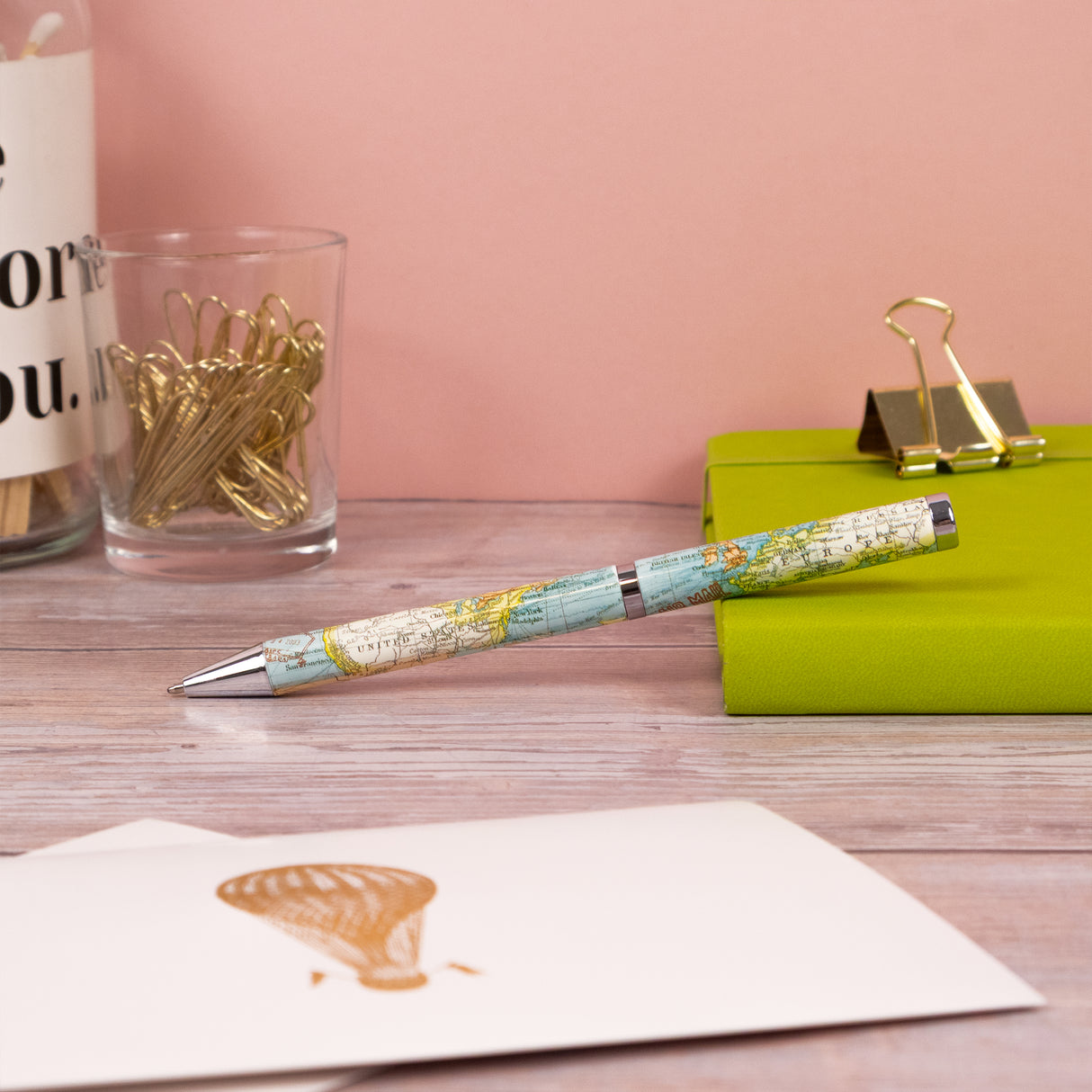 Vintage Map Ballpoint Pen in Gift Box