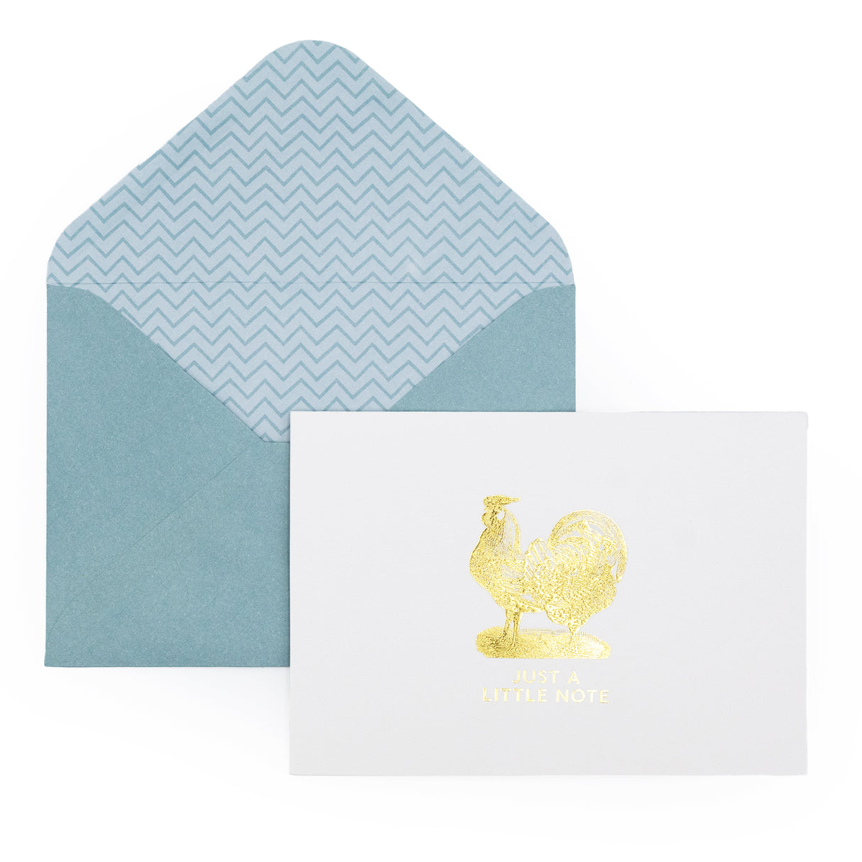 12 Notecards and Envelopes in Gift Box - “Just A Little Note” Chicken Design