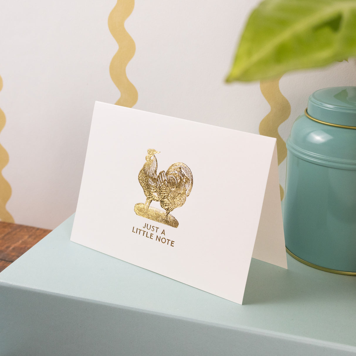 12 Notecards and Envelopes in Gift Box - “Just A Little Note” Chicken Design