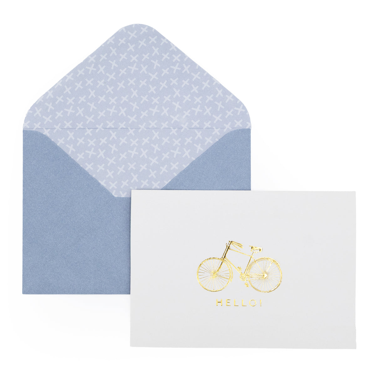 12 Notecards and Envelopes in Gift Box - “Hello” Bicycle Design