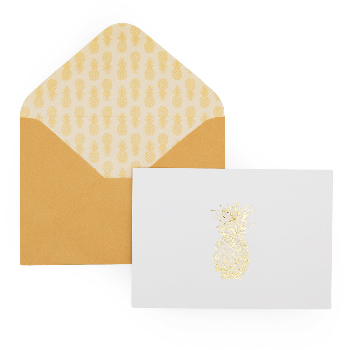 12 Notecards and Envelopes in Gift Box - Pineapple Design