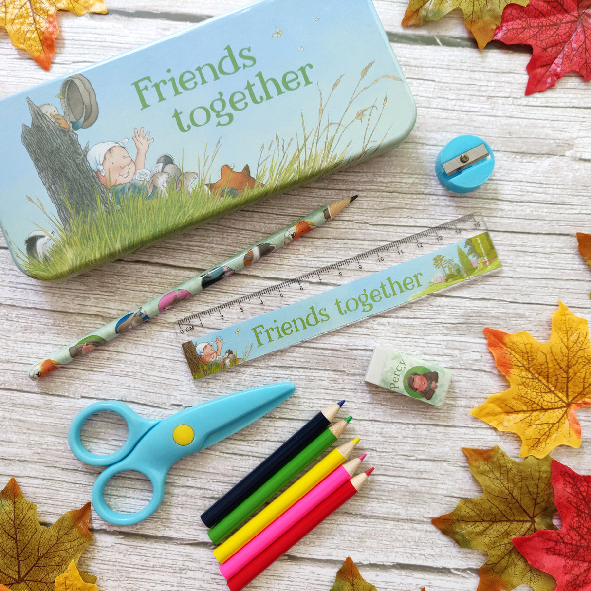 Percy The Park Keeper Children’s Stationery Tin Set - First School Stationery Set For Ages 3 and Upward