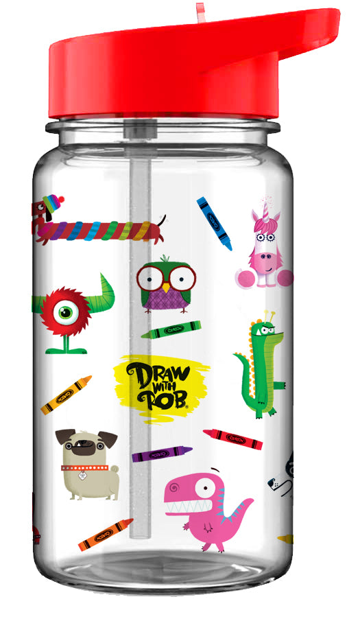 Draw With Rob Children’s Water Bottle – 500ml BPA-Free Drink Bottle