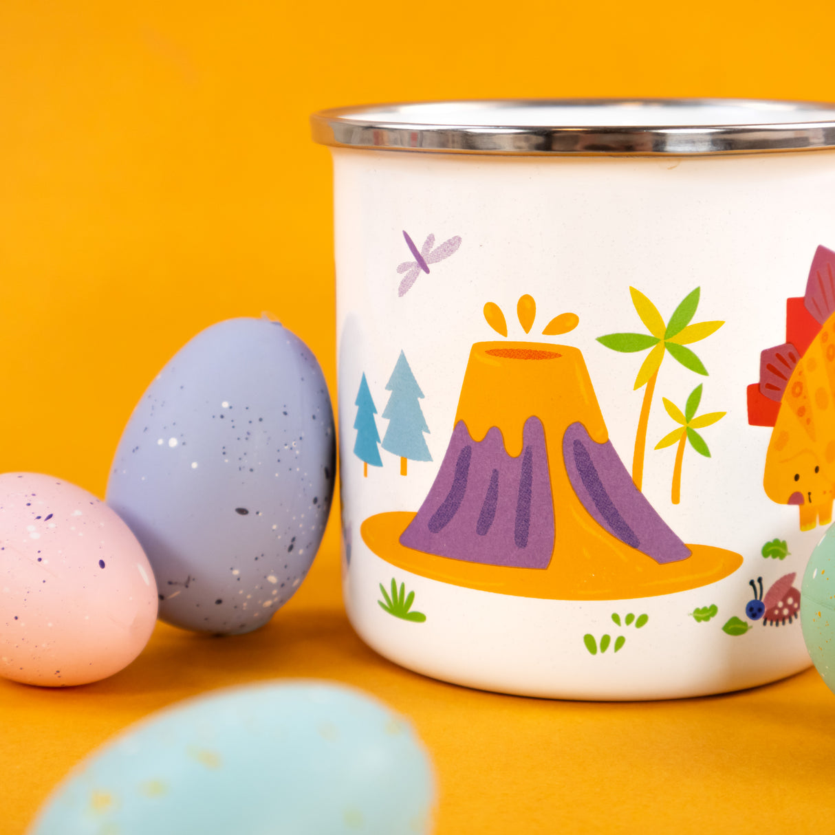 Dinosaurs Enamel Mug - Fun Prehistoric Design for Kids