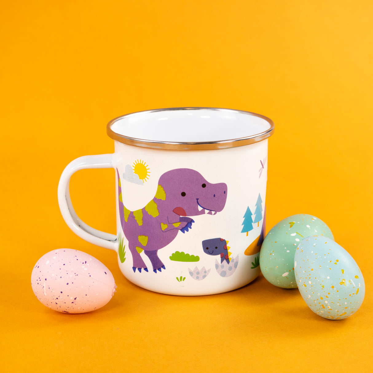 Dinosaurs Enamel Mug - Fun Prehistoric Design for Kids