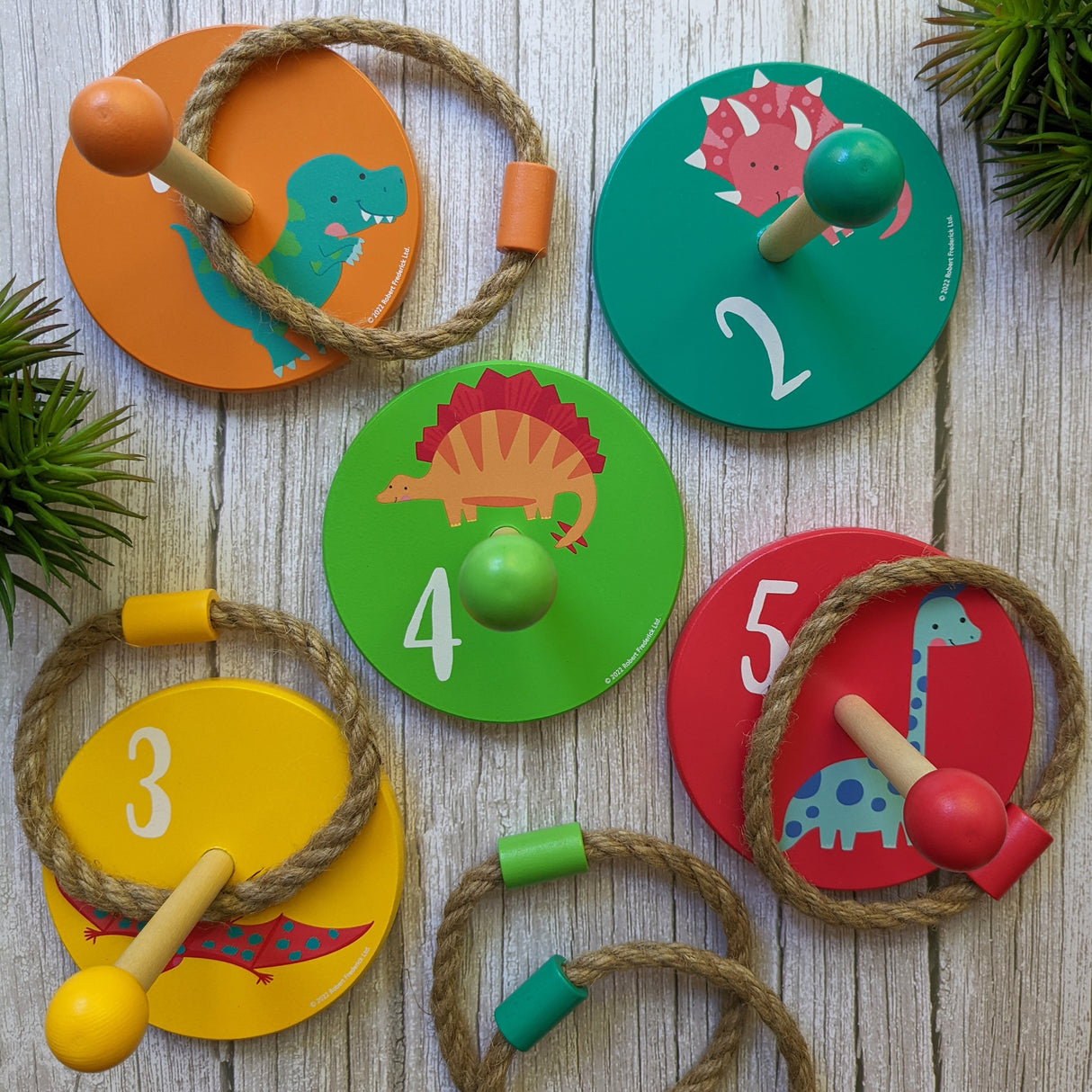 Dinosaurs Children's Wooden Ring Toss Set - Fun For All The Family