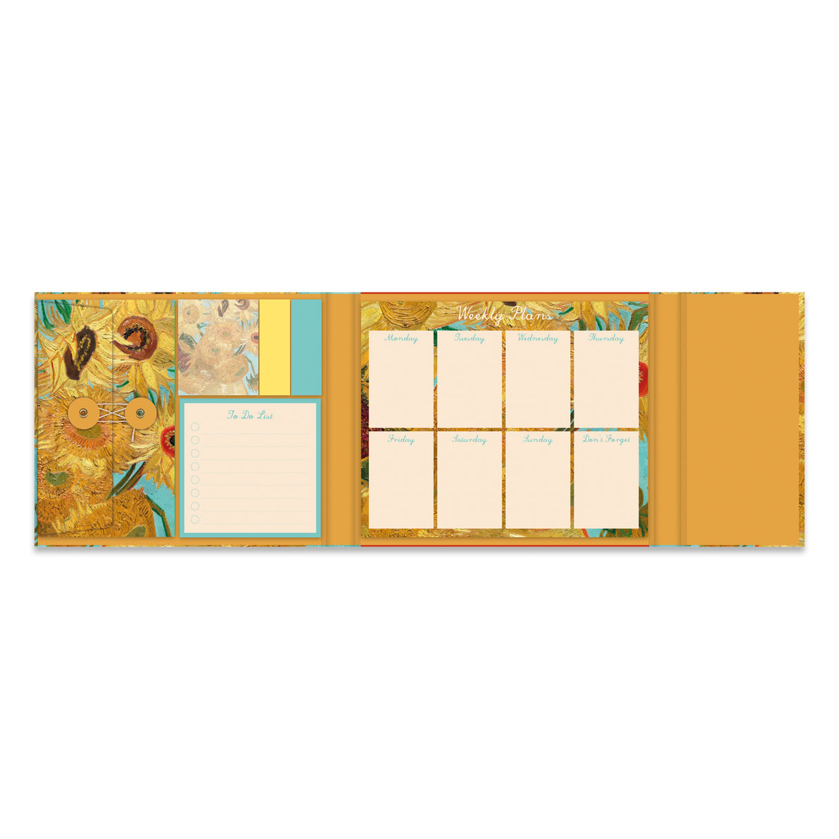 Van Gogh Sunflowers Weekly Planner Organiser With Sticky Notes