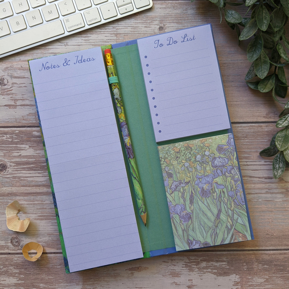 Van Gogh Irises Tall Notepad & List Set With Pencil