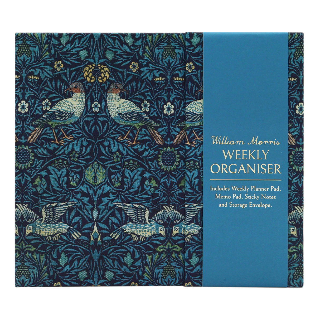 William Morris Weekly Planner Organiser With Sticky Notes - Birds Design