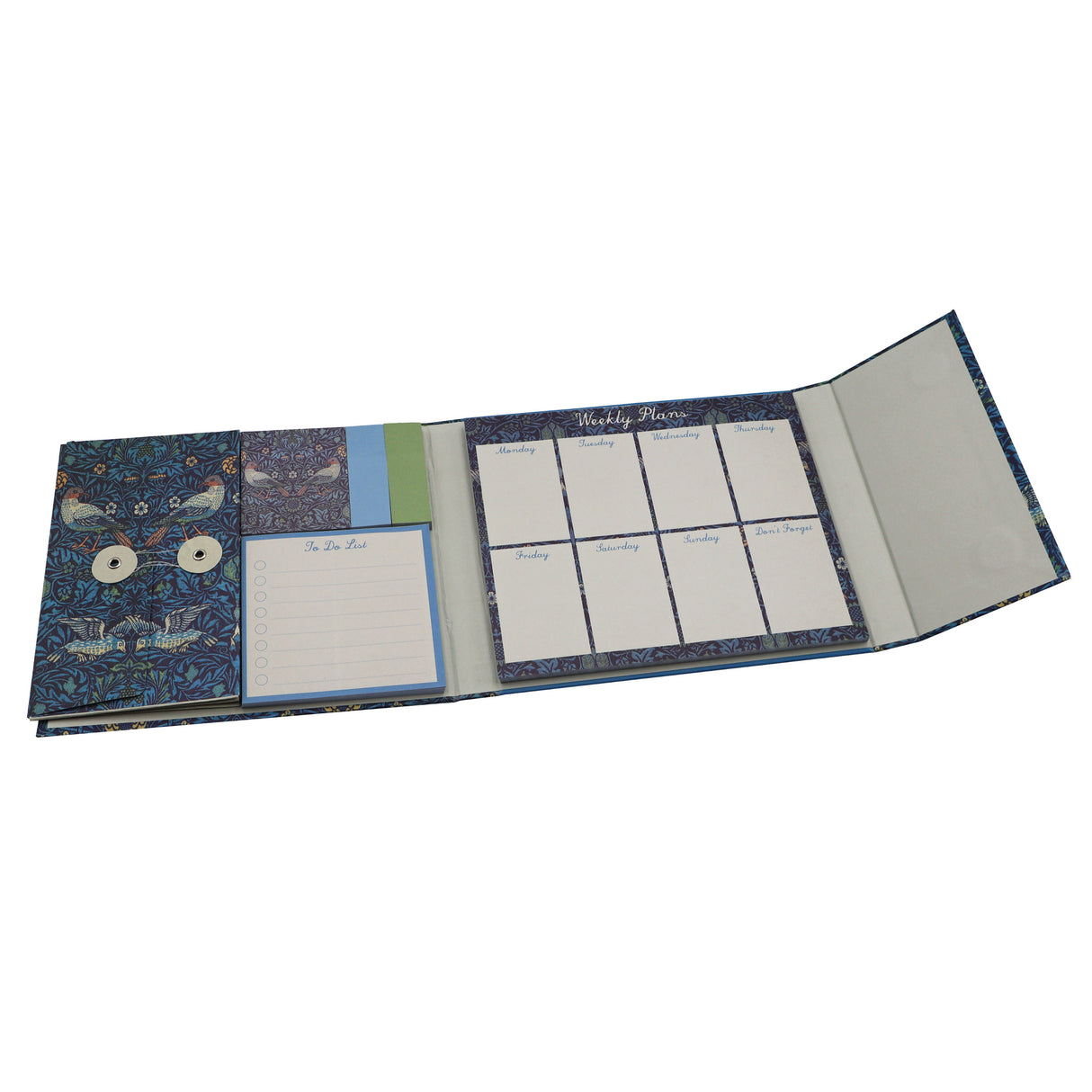 William Morris Weekly Planner Organiser With Sticky Notes - Birds Design