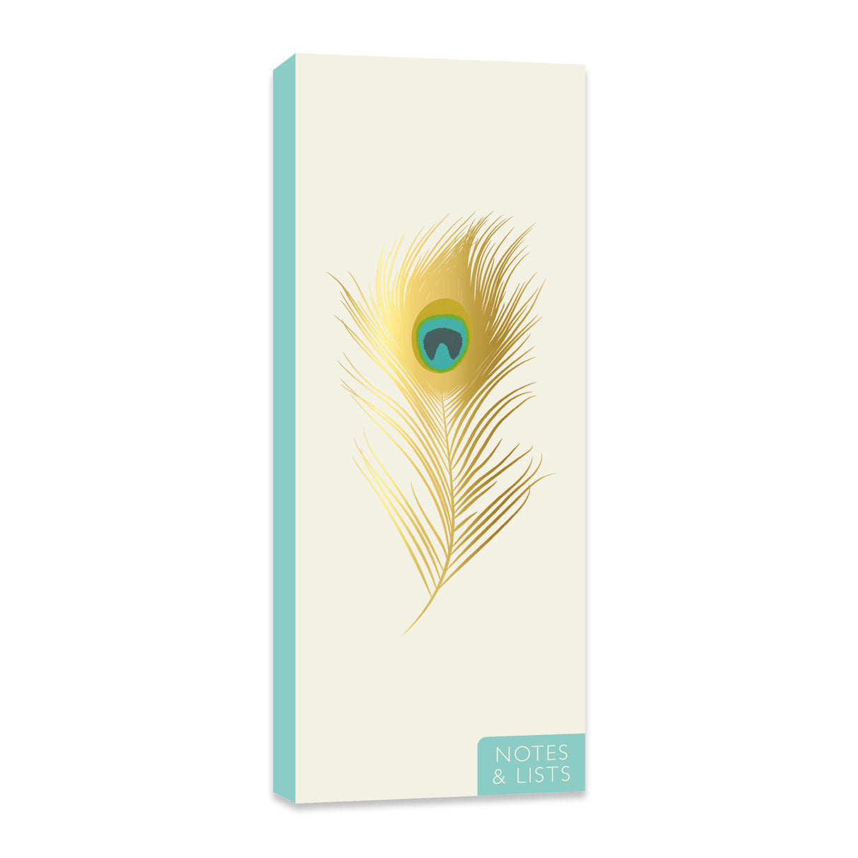 Peacock Feathers Tall Notepad & List Set With Pencil
