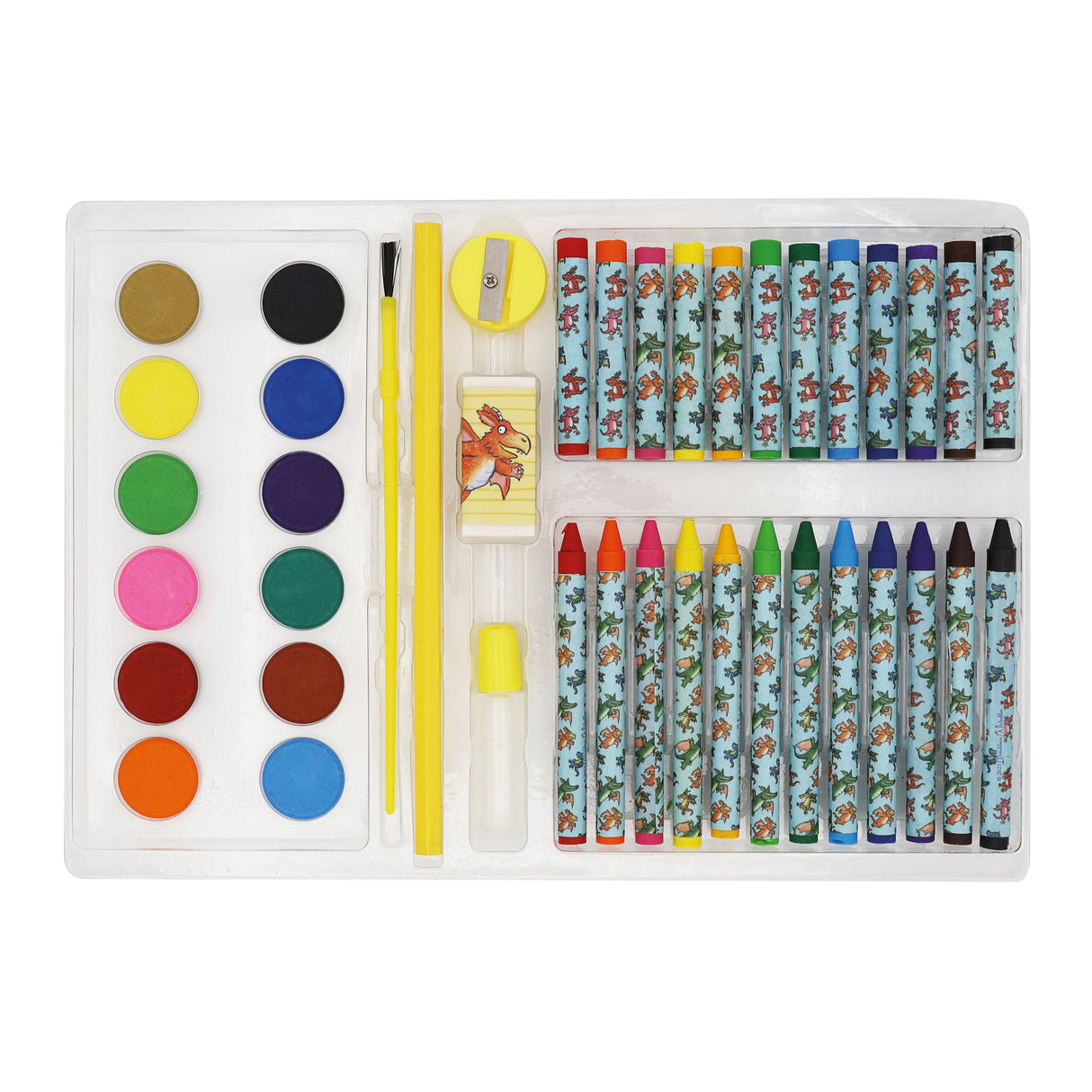 Zog Children's 42 Piece Art Set - For Ages 3 to 8 Years - Includes Paints and Crayons