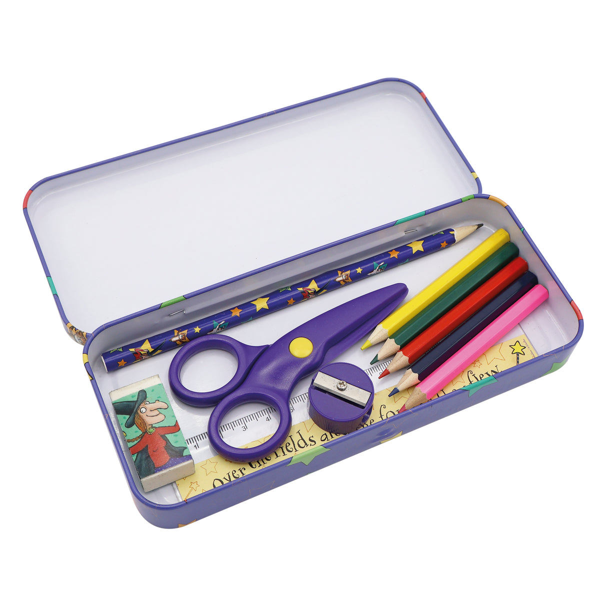 Room on the Broom Children's Stationery Tin Set - First School Stationery Set