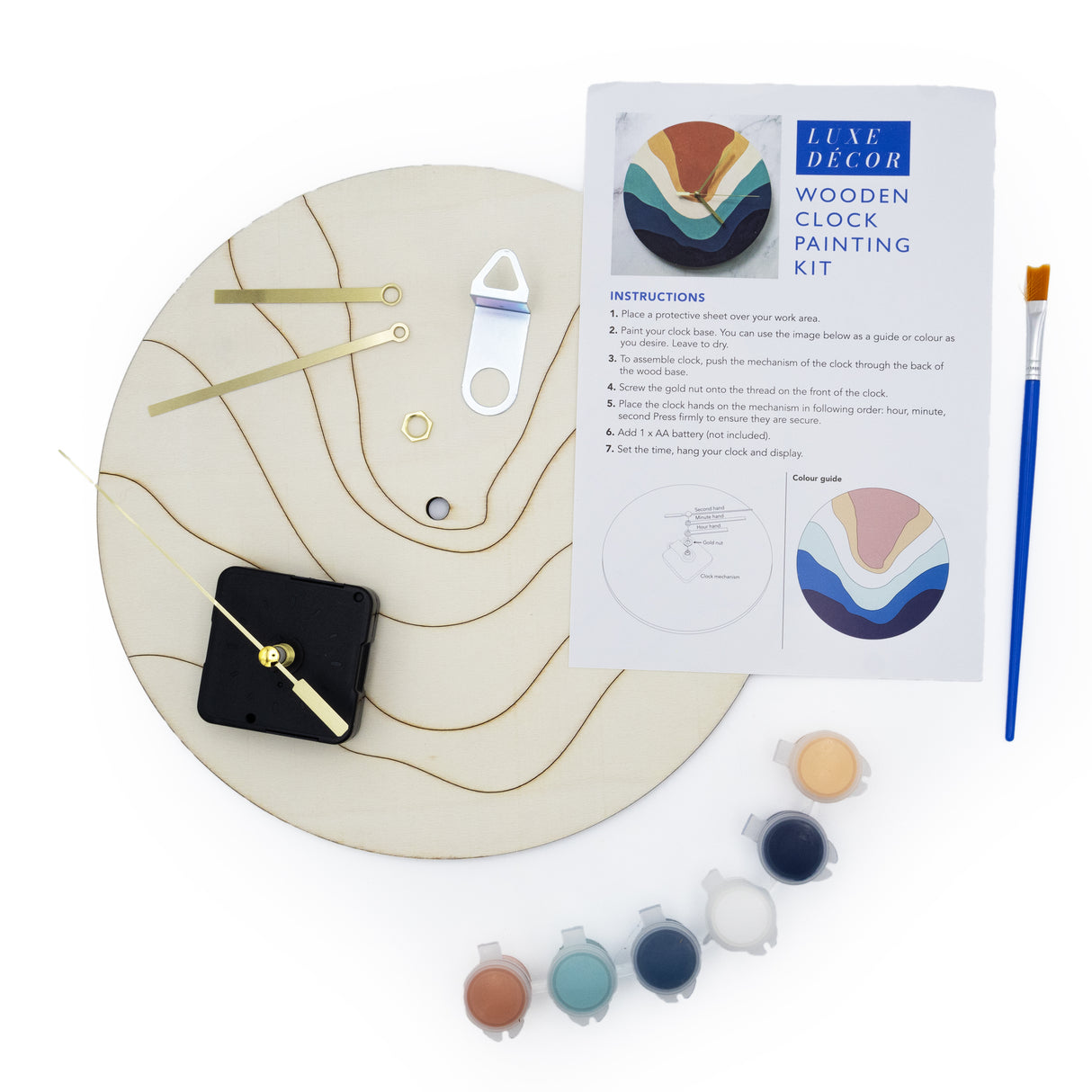 Luxe Décor Wooden Clock Painting Kit