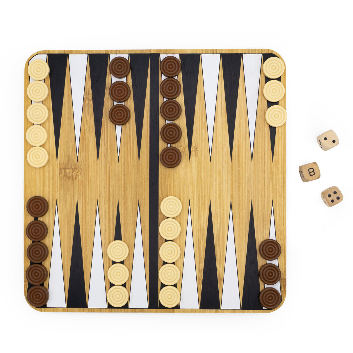 Bamboo Backgammon & Chess Double Set - Made Using Sustainable Materials